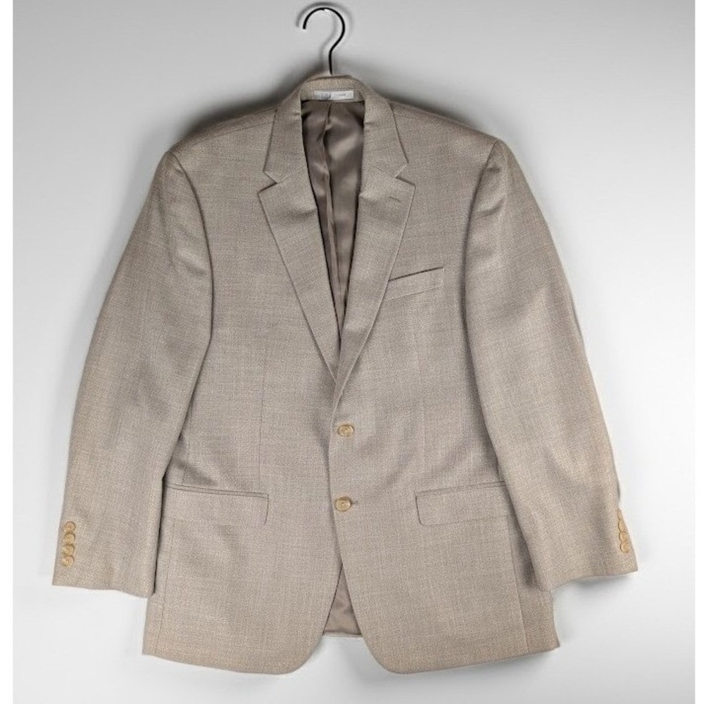 Lauren Ralph Lauren Men's 42R Tan Beige Linen Blend 2-Button Blazer Sport Coat